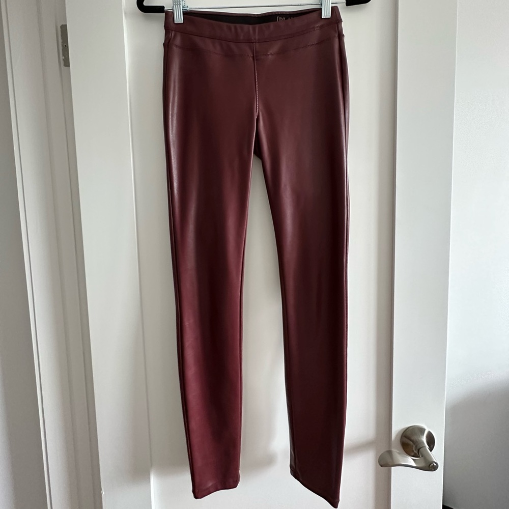 BlankNYC Maroon Vegan Leather Leggings